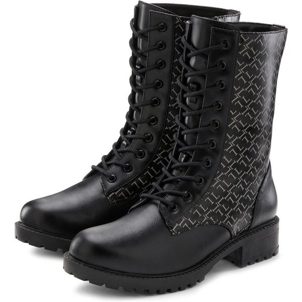LASCANA Boots, Stiefel, Schnürboots, Stiefelette mit modischem Druck VEGAN