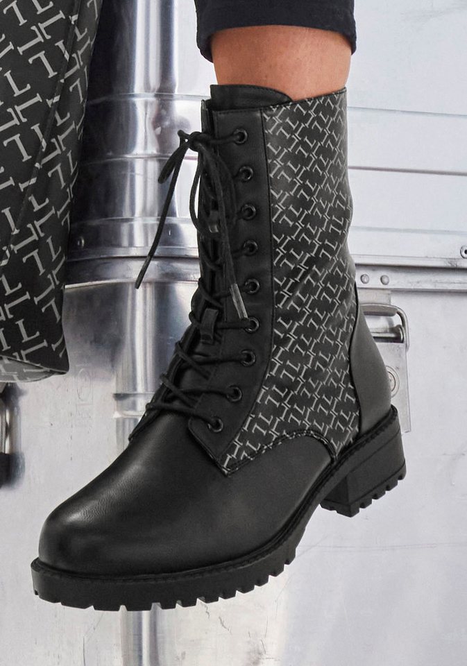 LASCANA Boots, Stiefel, Schnürboots, Stiefelette mit modischem Druck VEGAN – Bild 2 von 5