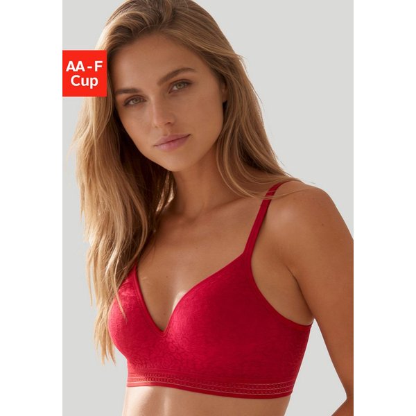 LASCANA Bralette-BH, BH ohne Bügel, Push-up-BH, Freya in Leo-Optik, bequemer BH, große Größen, Dessous