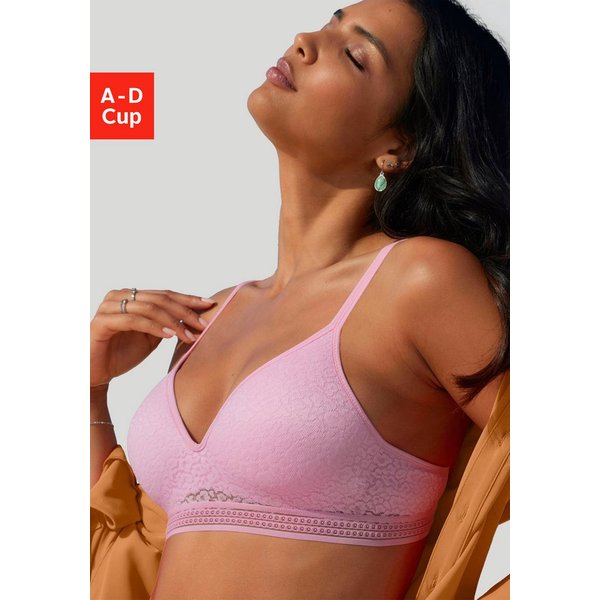 LASCANA Bralette-BH, BH ohne Bügel, Push-up-BH, Freya in Leo-Optik, bequemer BH, große Größen, Dessous