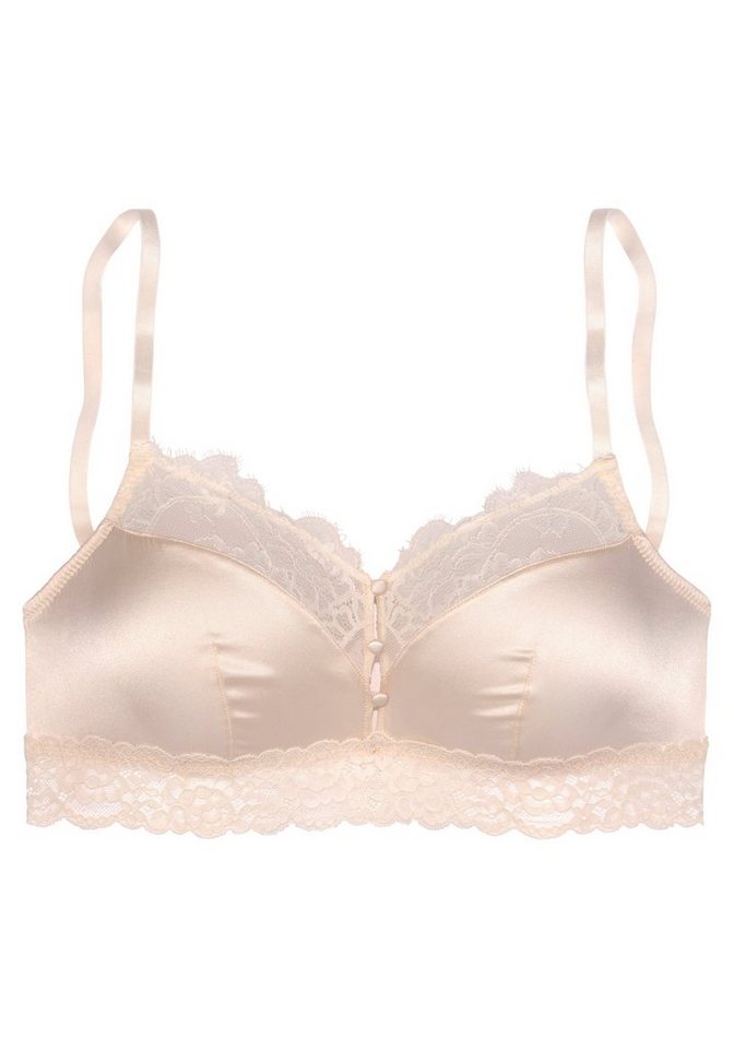 LASCANA Bralette-BH, BH ohne Bügel, bügelloser BH, mit Seide und edler Spitze, Alana als Dessous-Set kombinierbar, Dessous – Bild 2 von 5