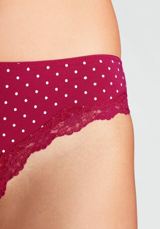 LASCANA Brasilslip (3er-Pack) aus elastischer Baumwolle mit zarter Spitze – Bild 4 von 5