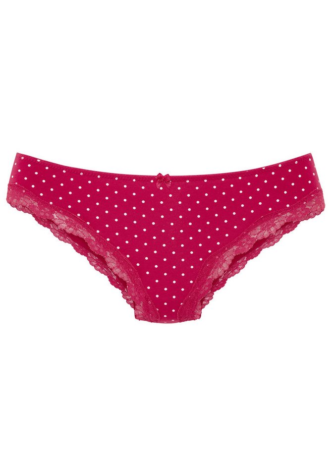 LASCANA Brasilslip (3er-Pack) aus elastischer Baumwolle mit zarter Spitze – Bild 5 von 5