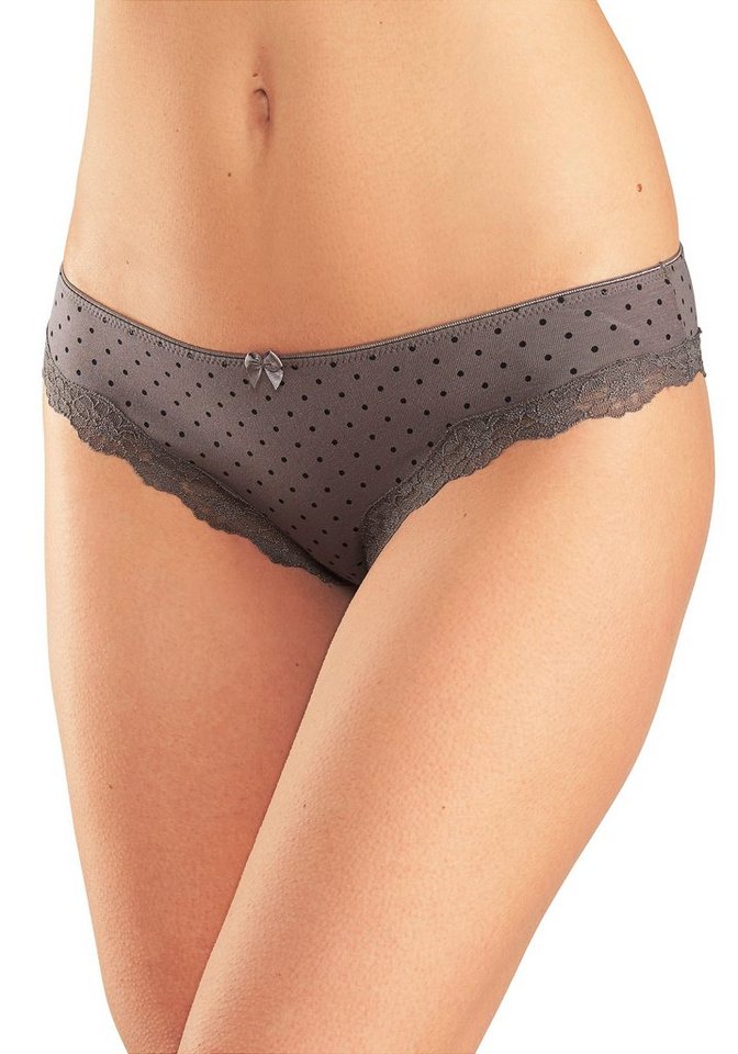 LASCANA Brasilslip (3er-Pack) aus elastischer Baumwolle mit zarter Spitze – Bild 2 von 5