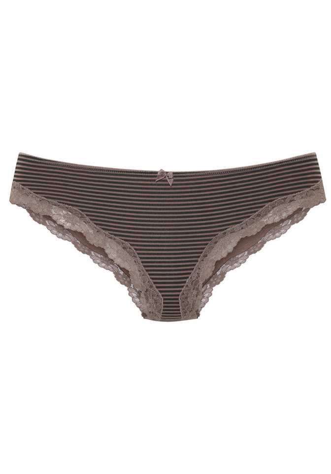 LASCANA Brasilslip (3er-Pack) aus elastischer Baumwolle mit zarter Spitze – Bild 5 von 5
