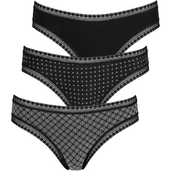 LASCANA Brasilslip (3er-Pack) aus elastischer Baumwolle mit weicher Spitze