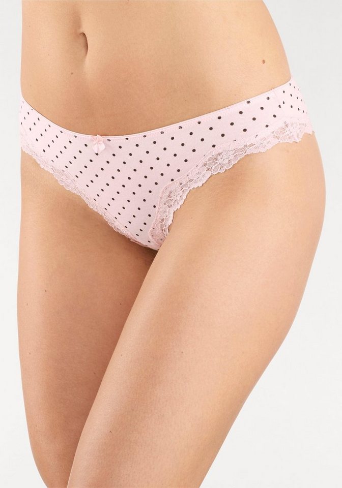 LASCANA Brasilslip (3er-Pack) aus elastischer Baumwolle mit zarter Spitze – Bild 2 von 5