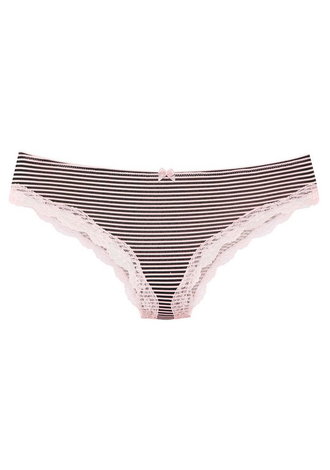 LASCANA Brasilslip (3er-Pack) aus elastischer Baumwolle mit zarter Spitze – Bild 5 von 5