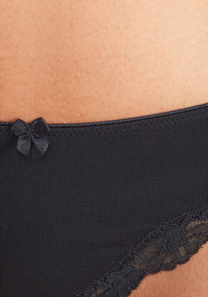 LASCANA Brasilslip (3er-Pack) aus elastischer Baumwolle mit zarter Spitze – Bild 5 von 5