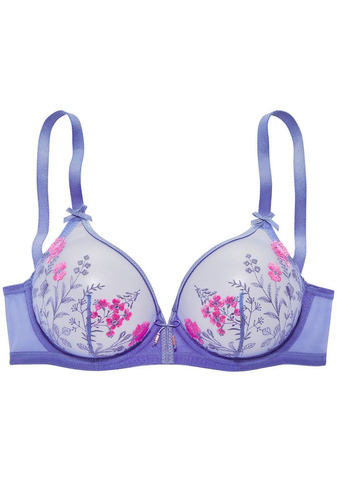 LASCANA Bügel-BH, BH mit Bügel, BH mit Blumen aus Stickereispitze, Maria als Dessous-Set kombinierbar, große Größen – Bild 2 von 5