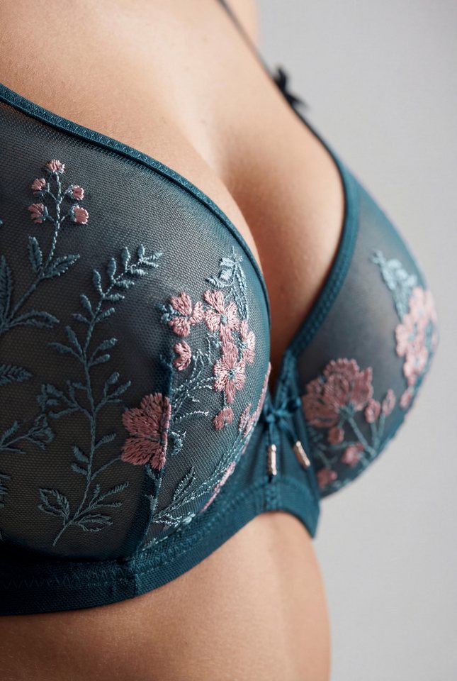 LASCANA Bügel-BH, BH mit Bügel, BH mit Blumen aus Stickereispitze, Maria als Dessous-Set kombinierbar, große Größen – Bild 3 von 5