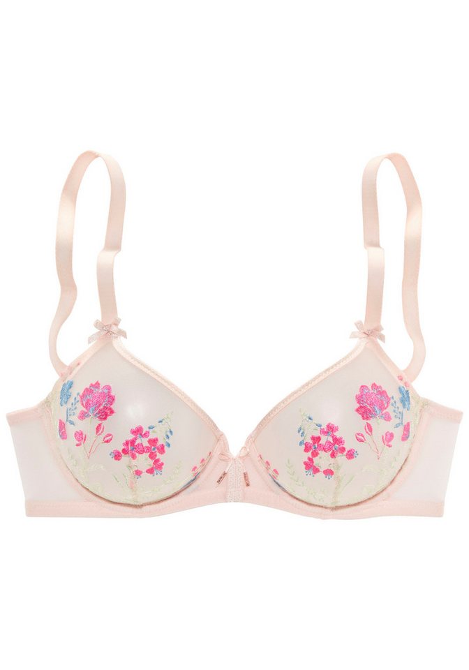 LASCANA Bügel-BH, BH mit Bügel, BH mit Blumen aus Stickereispitze, Maria als Dessous-Set kombinierbar, große Größen – Bild 2 von 5