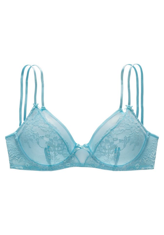 LASCANA Bügel-BH, BH mit Bügel, Spitzen-BH, als Dessous-Set kombinierbar im Lagen-Look, sexy Dessous, sexy Unterwäsche – Bild 2 von 5