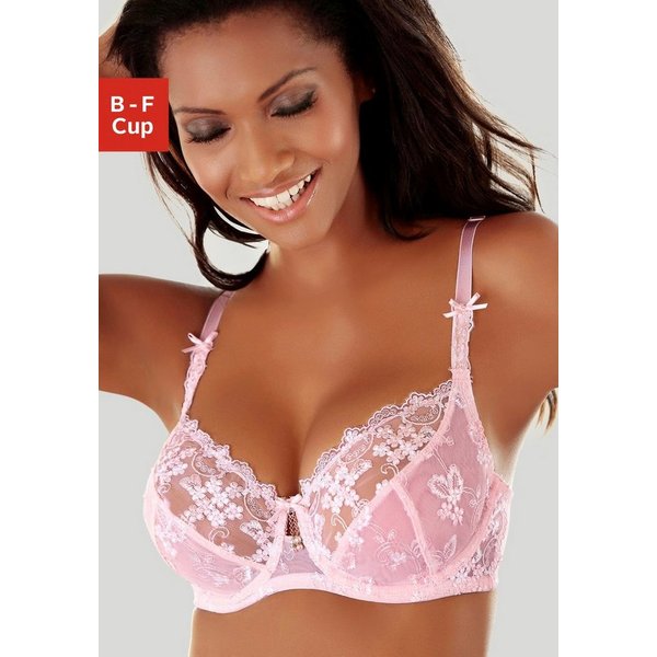 LASCANA Bügel-BH, Dirndl-BH mit Stickerei-Spitze, als Dessous-Set kombinierbar, große Größen
