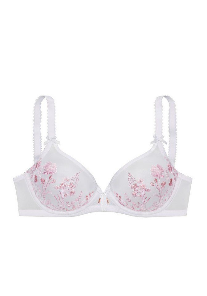 LASCANA Bügel-BH, BH mit Bügel, BH mit Blumen aus Stickereispitze, Maria als Dessous-Set kombinierbar, große Größen – Bild 2 von 5