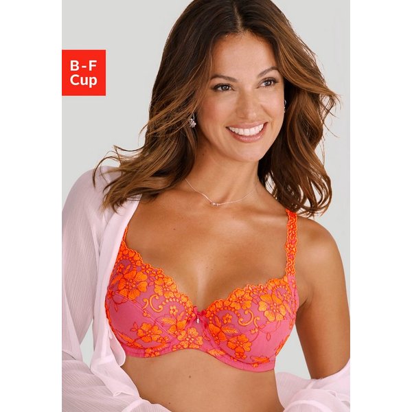 LASCANA Bügel-BH Spitzen-BH, Dirndl-BH, Wanda mit Stickerei Spitze, als Dessous-Set kombinierbar, große Größen