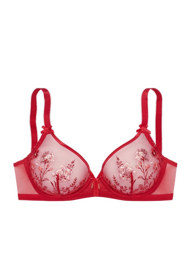 LASCANA Bügel-BH, BH mit Bügel, BH mit Blumen aus Stickereispitze, Maria als Dessous-Set kombinierbar, große Größen – Bild 2 von 5