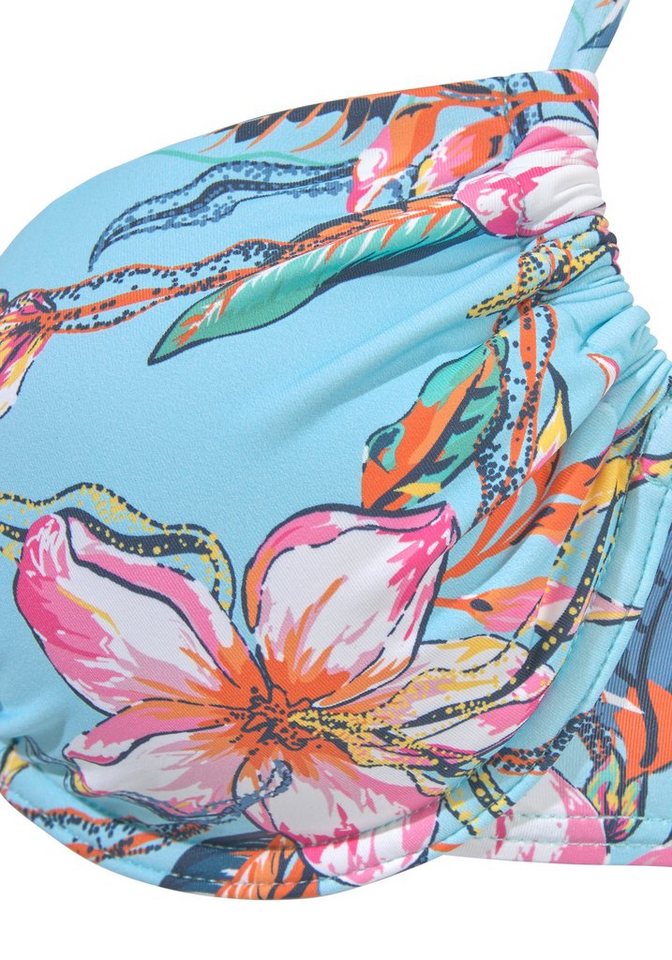LASCANA Bügel-Bikini-Top Malia, mit tropischem Print – Bild 4 von 5