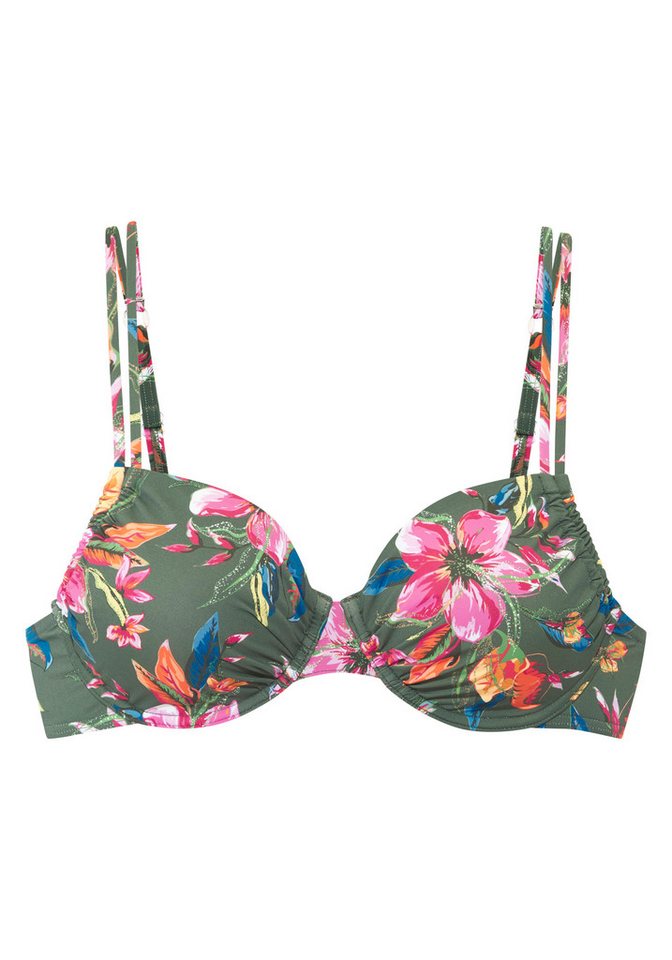 LASCANA Bügel-Bikini-Top Malia, mit tropischem Print – Bild 2 von 4