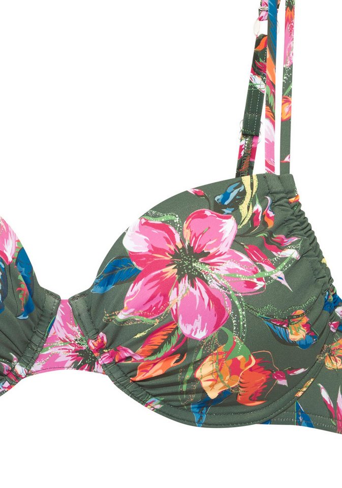 LASCANA Bügel-Bikini-Top Malia, mit tropischem Print – Bild 3 von 4