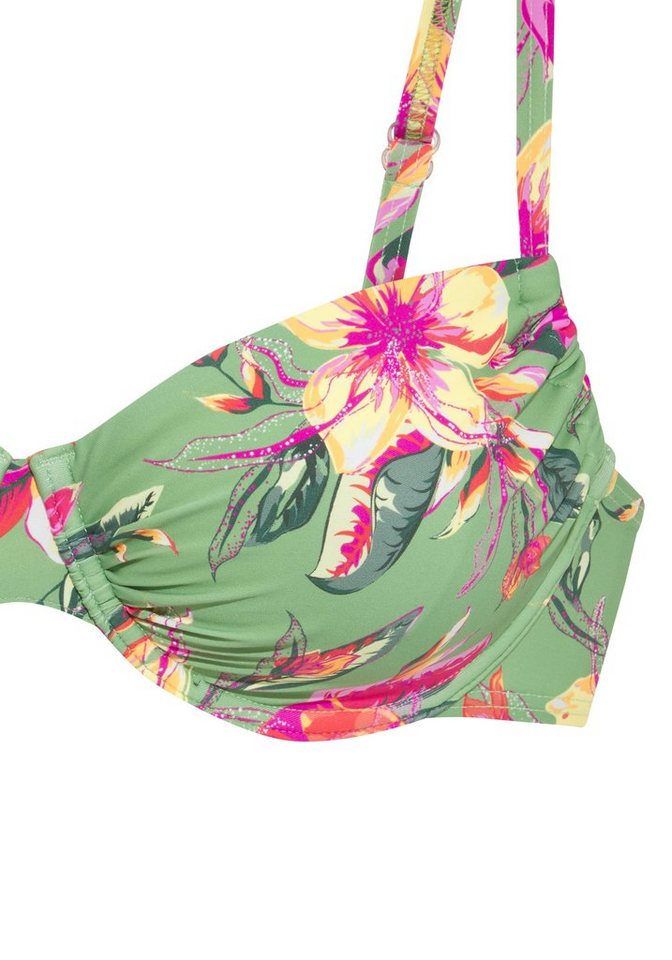 LASCANA Bügel-Bikini-Top Malia, mit tropischem Print – Bild 3 von 5