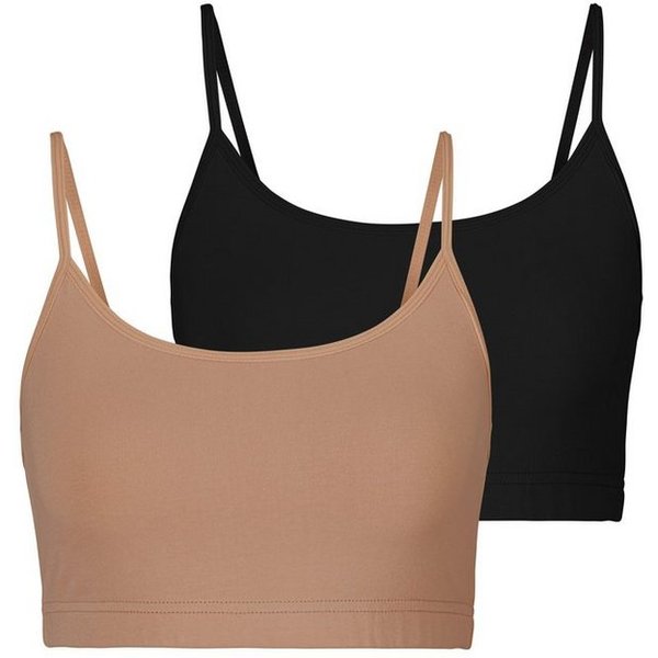 LASCANA Bustier (2er-Pack) aus elastischer Baumwolle