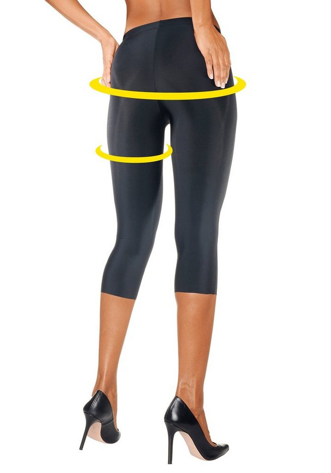 LASCANA Caprileggings Blickdicht, glatter Stoff (Packung, 1-tlg., bis Gr. 52/54) aus leicht glänzender Qualität, Loungewear – Bild 2 von 5