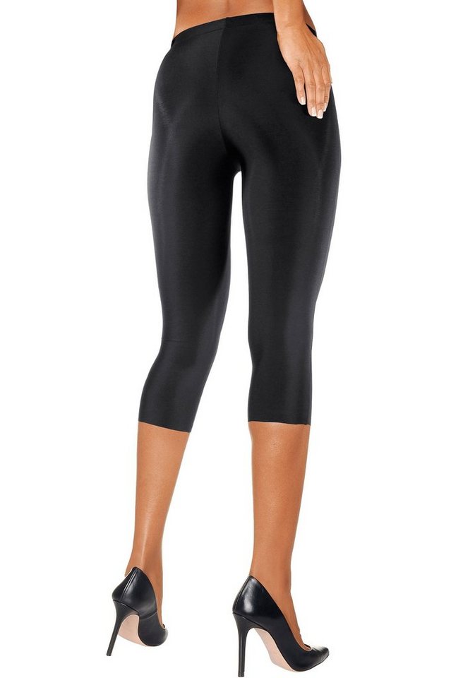 LASCANA Caprileggings Blickdicht, glatter Stoff (Packung, 1-tlg., bis Gr. 52/54) aus leicht glänzender Qualität, Loungewear – Bild 4 von 5