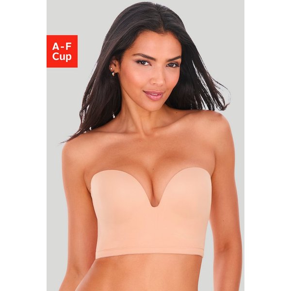 LASCANA Corsage, Push-up-BH, BH ohne Träger, Trägerloser BH, Multiway-BH mit Push-up-Kissen & Stützfunktion, große Größen