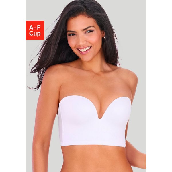 LASCANA Corsage, Push-up-BH, BH ohne Träger, Trägerloser BH, Multiway-BH mit Push-up-Kissen & Stützfunktion, große Größen