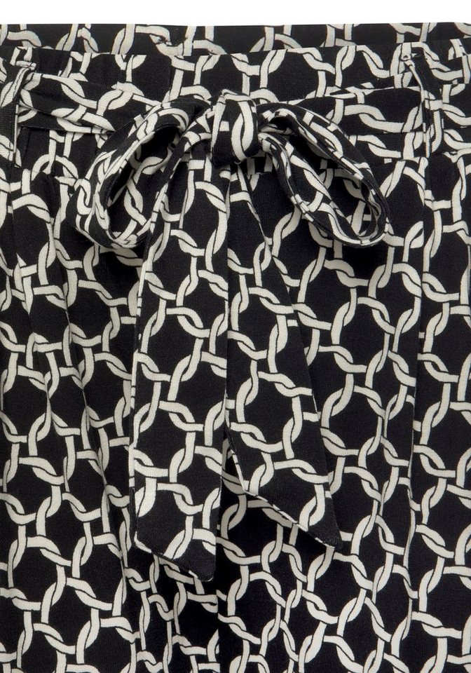 LASCANA Culotte mit luftig-weitem Bein (mit Bindegürtel) Alloverdruck, 7/8-Hose, Jerseyhose, leichte Sommerhose, Schlupfhose – Bild 5 von 5