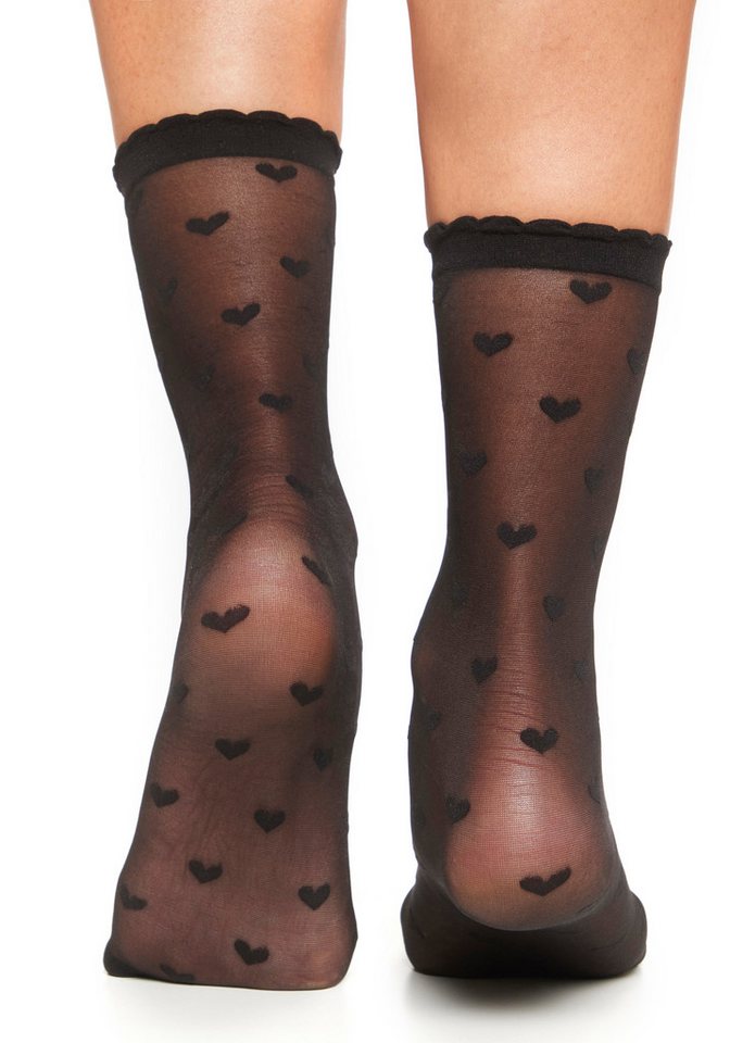 LASCANA Feinsöckchen Transparente Nylon Socken, Damen Feinstrümpfe, für Alltag und Büro (Packung, 3-Paar, Gr. 35-42) transparent und gemustert – Bild 3 von 5