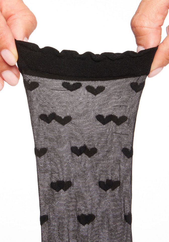 LASCANA Feinsöckchen Transparente Nylon Socken, Damen Feinstrümpfe, für Alltag und Büro (Packung, 3-Paar, Gr. 35-42) transparent und gemustert – Bild 4 von 5