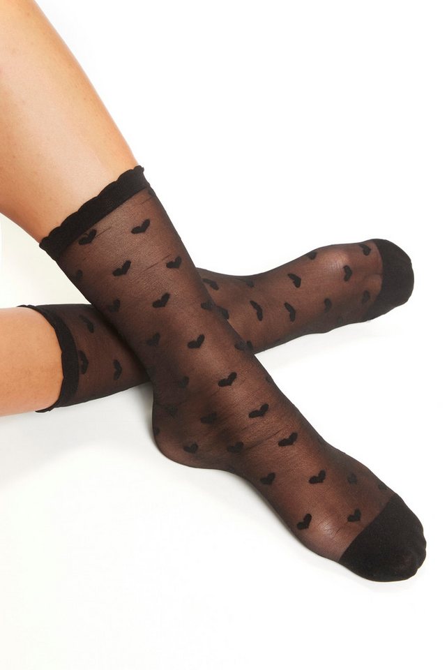 LASCANA Feinsöckchen Transparente Nylon Socken, Damen Feinstrümpfe, für Alltag und Büro (Packung, 3-Paar, Gr. 35-42) transparent und gemustert – Bild 5 von 5