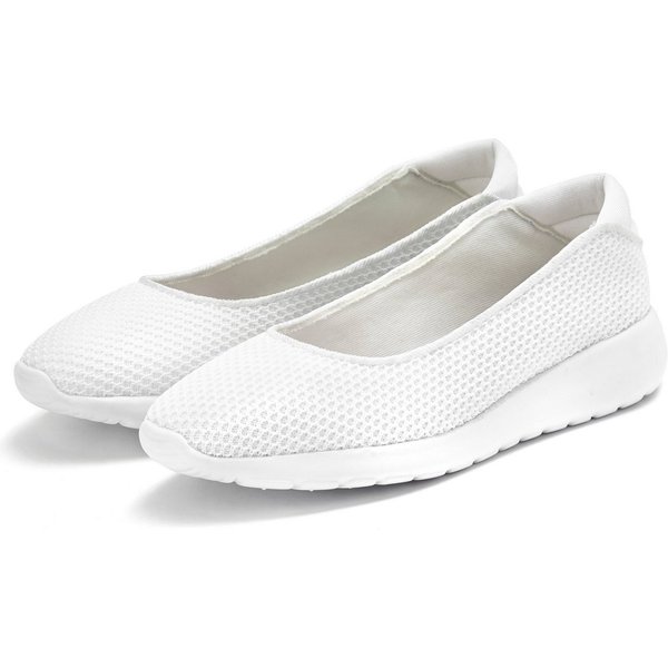 LASCANA Freizeitschuh, Slipper, Halbschuh, Slip-On-Sneaker, Ballerina zum Reinschlüpfen, leichte Mesh-Optik VEGAN