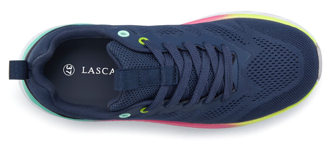 LASCANA Halbschuh, Turnschuh, Freizeitschuh, Sneaker mit modischen Farbdetails, Chunky Sohle & Mesh-Optik VEGAN – Bild 4 von 5