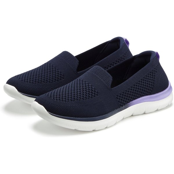 LASCANA Halbschuh, Sneaker, Slip-On-Sneaker, Slipper aus bequemen Textil-Material zum Reinschlüpfen VEGAN