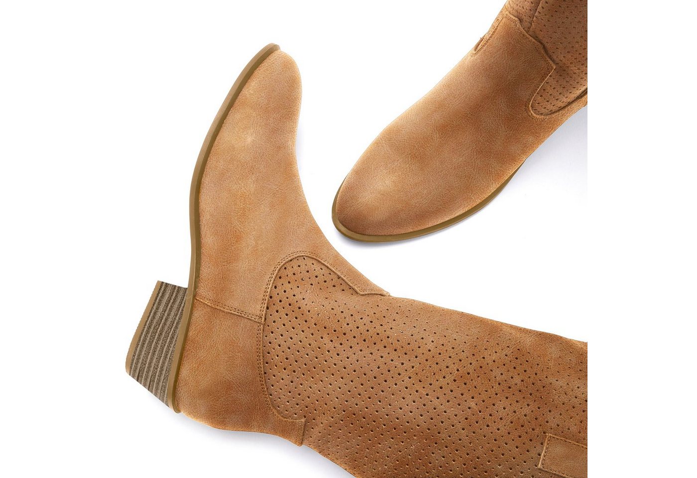 LASCANA Herbst Boots, Ankle Stiefelette, Schlupfstiefel, Cowboy-Stiefel, Westernstiefel mit kleinen Cut-Outs im Cowboy-Look – Bild 5 von 5
