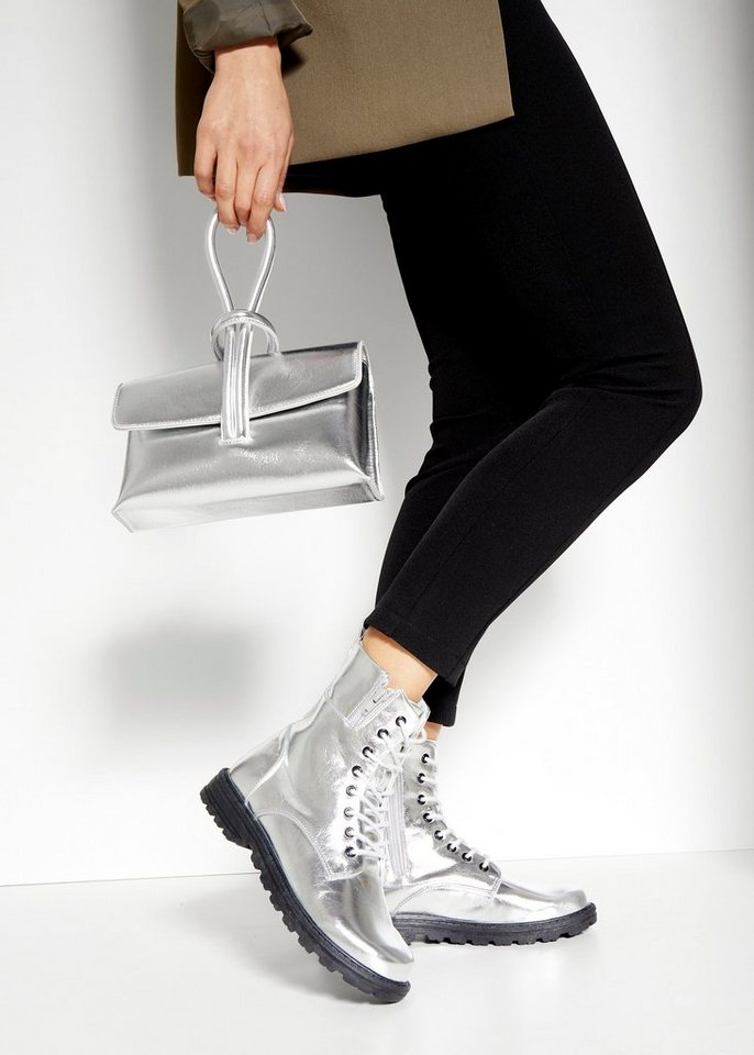 LASCANA Herbststiefelette, Boots, Stiefel, Stiefelette im angesagten Metallic-Look VEGAN – Bild 2 von 5
