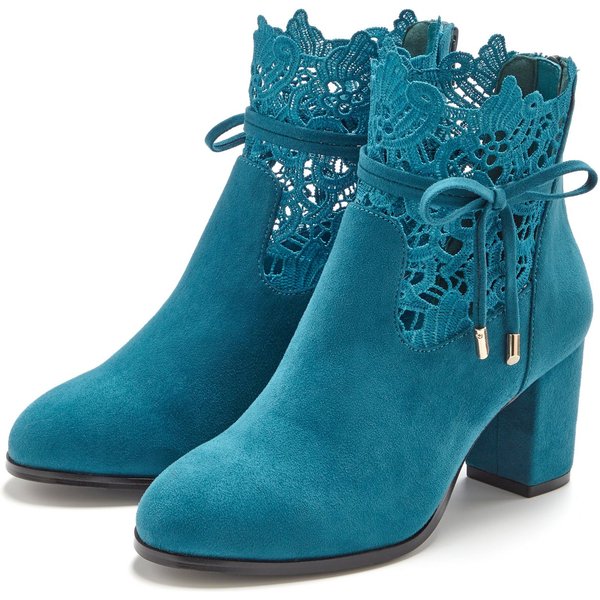 LASCANA Herbststiefelette, Ankle Boot, Stiefel, High-Heel-Stiefelette mit modischer Spitze und bequemen Blockabsatz