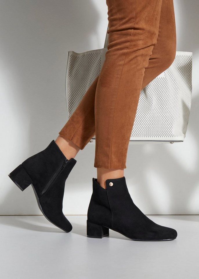 LASCANA Herbststiefelette, Ankle Boots, Stiefel, Stiefelette mit bequemen Blockabsatz VEGAN – Bild 2 von 5