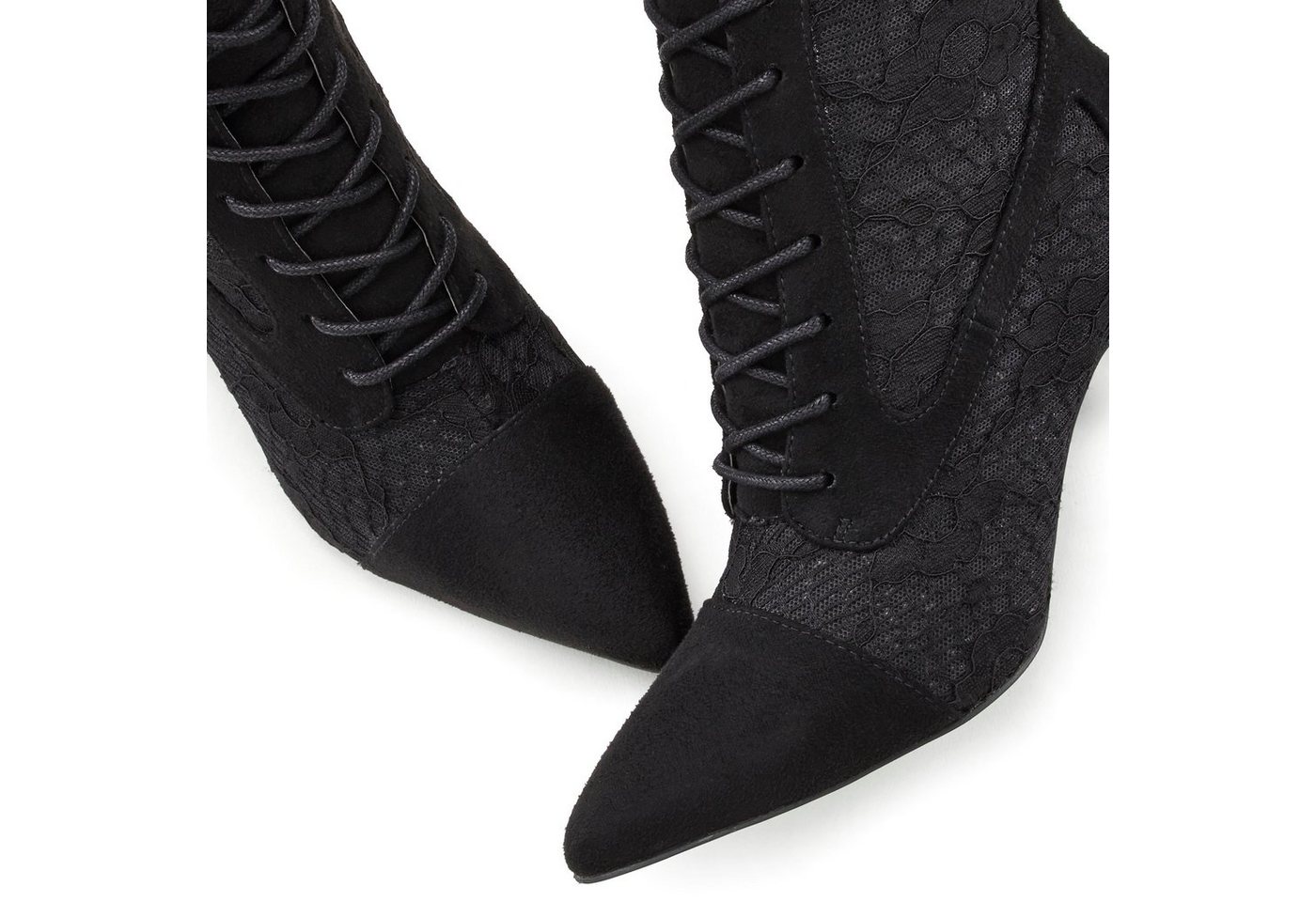 LASCANA Herbststiefelette, Stiefel, Schnürstiefelette in sexy Spitzen Optik – Bild 5 von 5
