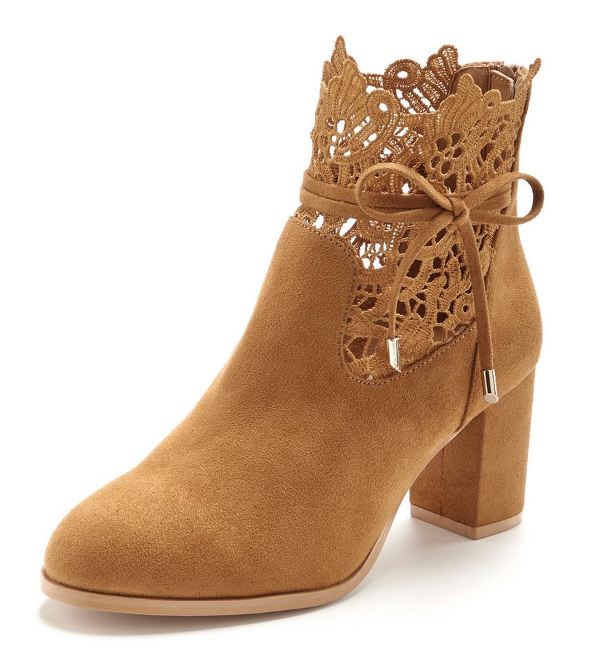 LASCANA Herbststiefelette, Ankle Boot, Stiefel, High-Heel-Stiefelette mit modischer Spitze und bequemen Blockabsatz – Bild 2 von 5
