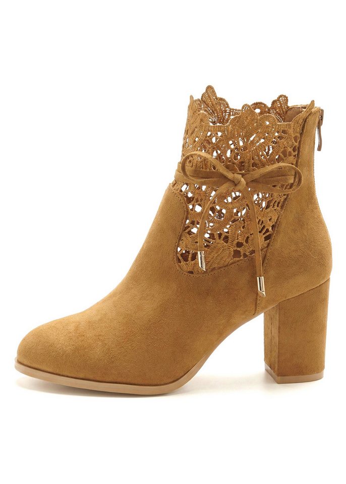 LASCANA Herbststiefelette, Ankle Boot, Stiefel, High-Heel-Stiefelette mit modischer Spitze und bequemen Blockabsatz – Bild 3 von 5