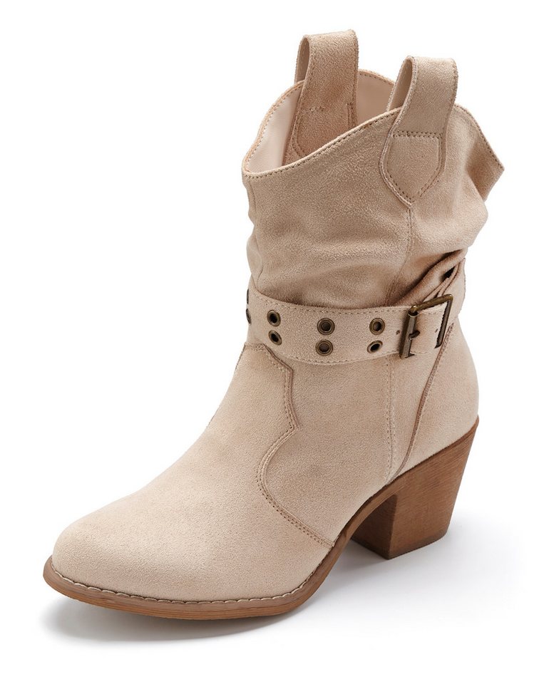LASCANA Herbststiefelette, Cowboy Stiefelette Cowboy Boots, Western Stiefelette, Ankleboots VEGAN – Bild 2 von 5