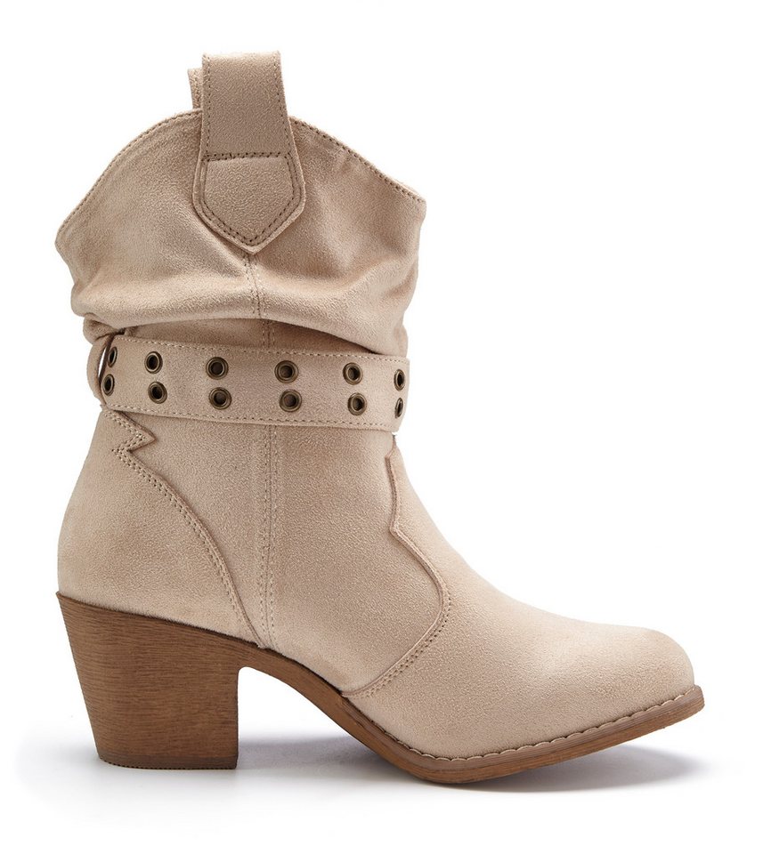 LASCANA Herbststiefelette, Cowboy Stiefelette Cowboy Boots, Western Stiefelette, Ankleboots VEGAN – Bild 3 von 5