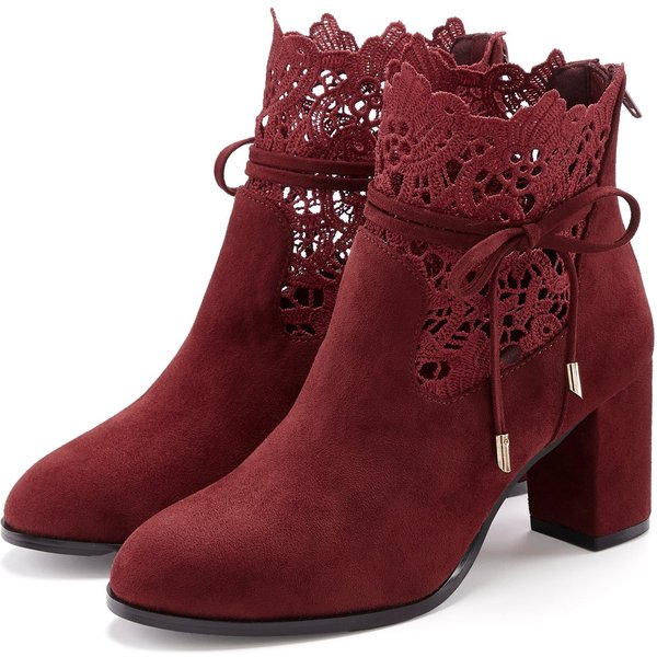 LASCANA Herbststiefelette, Ankle Boot, Stiefel, High-Heel-Stiefelette mit modischer Spitze und bequemen Blockabsatz