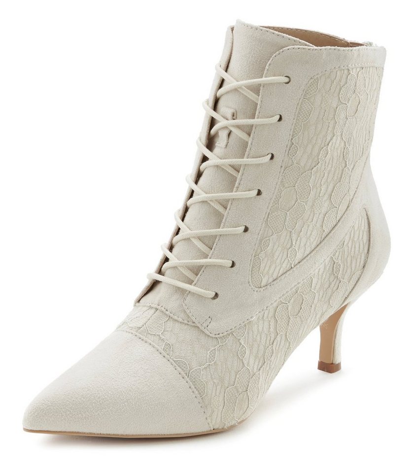LASCANA Herbststiefelette, Stiefel, Schnürstiefelette in sexy Spitzen Optik – Bild 3 von 5