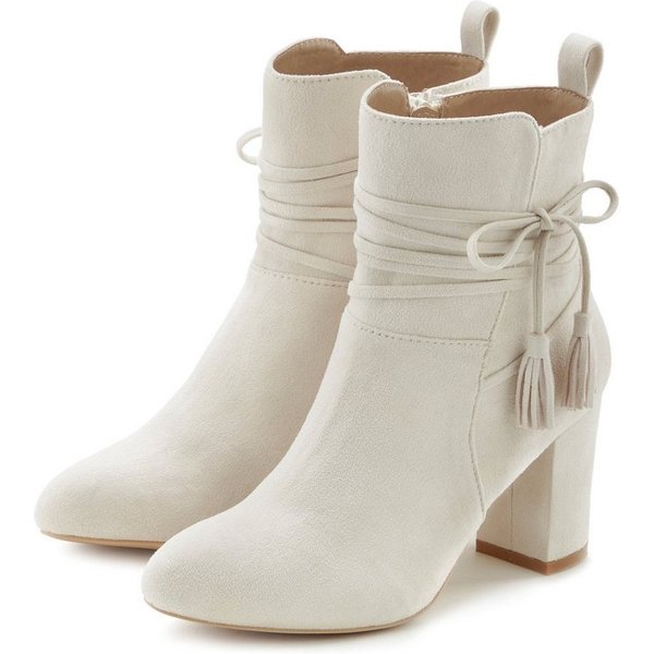 LASCANA High-Heel-Stiefelette, Ankle Boots, Stiefel, Stiefelette mit Blockabsatz und raffinierten Riemchen