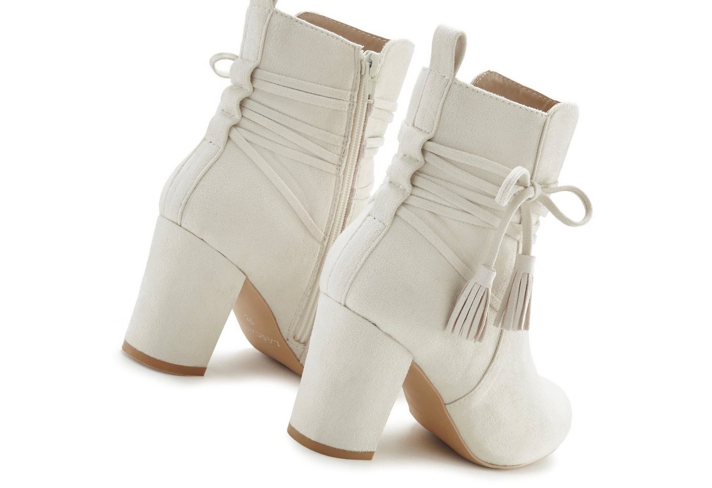 LASCANA High-Heel-Stiefelette, Ankle Boots, Stiefel, Stiefelette mit Blockabsatz und raffinierten Riemchen – Bild 5 von 5